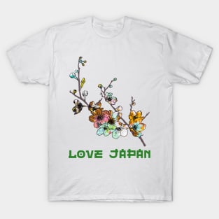 Cherry Blossom Sakura Tree Symbol Word Kanji Love Japan Retro 249 T-Shirt